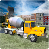 Concrete Excavator Tractor 3D icon