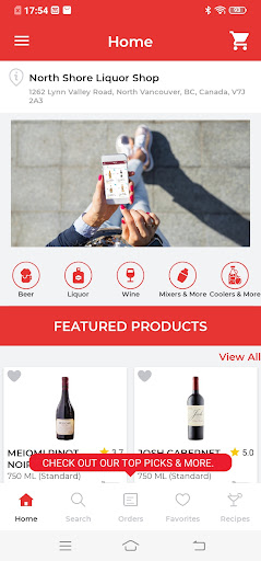Android application North Shore Liquor Shop screenshort