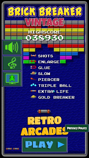 Android application Brick Breaker Vintage screenshort