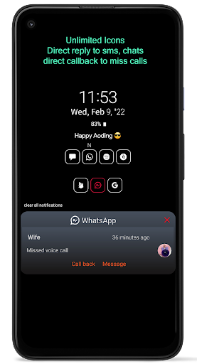 AOD plus AMOLED Notifications Screen 3