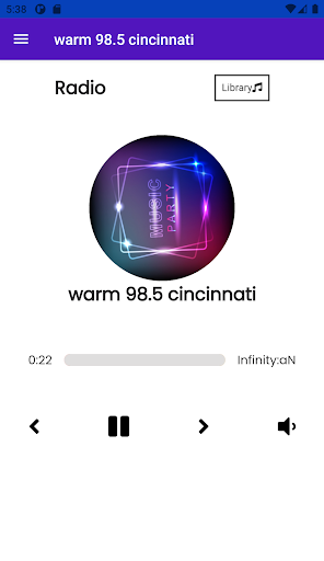 Android application warm 98.5 cincinnati screenshort