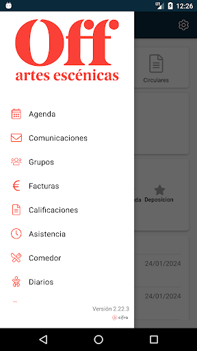 Android application OFF Artes Escénicas screenshort
