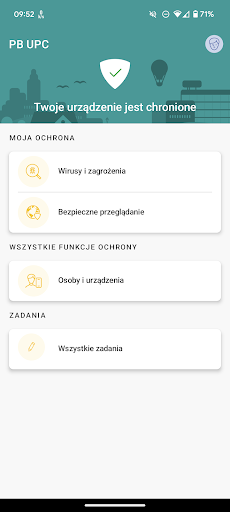 Android application Pakiet Bezpieczeństwa UPC screenshort
