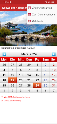 Switzerland Calendar 2023 Screen 3