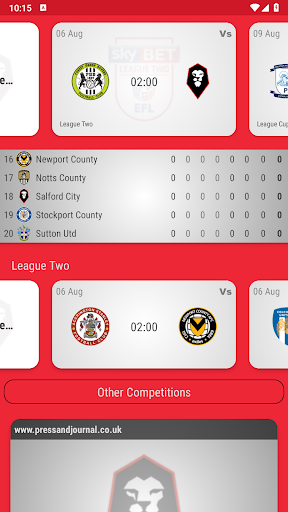 Android application Salford City Fan App screenshort