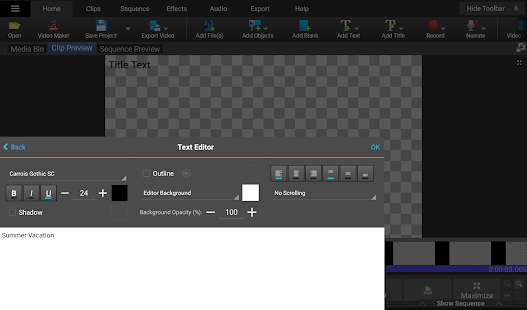 VideoPad Video Editor Screenshot