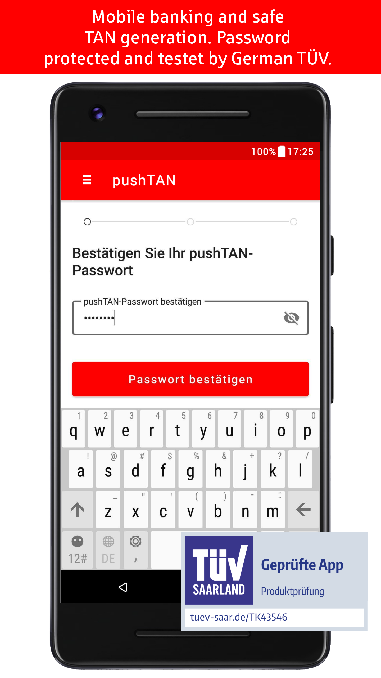 Android application S-pushTAN screenshort