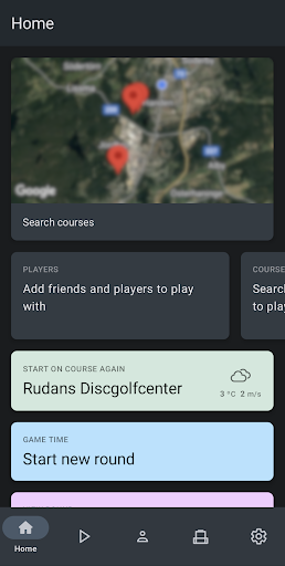 Android application DiscGolf screenshort