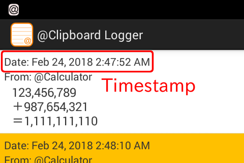 Android application @Clipboard Logger screenshort