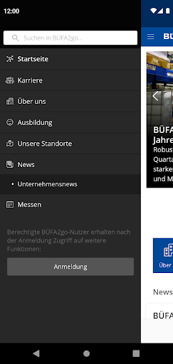 BÜFA2go Screen 2