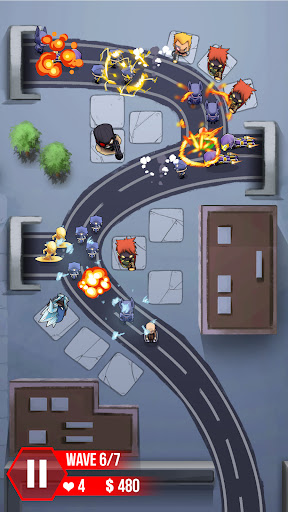 Android application Tower Defense : Super Heroes screenshort