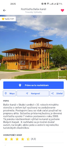 Android application Spoznaj svoj kraj screenshort