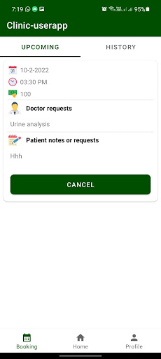 Clinic user Screen 3