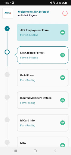 Android application JRK Infotech Onboarding screenshort