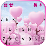 Cover Image of डाउनलोड Pink Heart Tree Keyboard Backg  APK