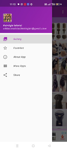 Android application Hairstyle tutorial Gallery screenshort