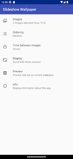 Android application Slideshow Wallpaper screenshort