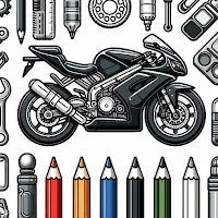 Motorcycles Paint by Number:Bikes Glitter Coloring