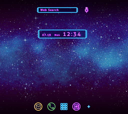 Android application Neon Galaxy Theme screenshort
