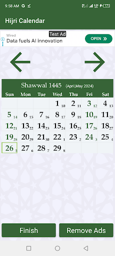 Hijri calendar (Islamic Date) Screen 2