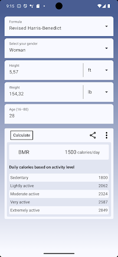 Android application MetaboCheck screenshort