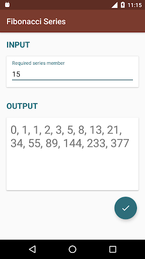 Fibonacci Series Screen 2