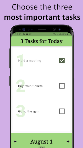 Android application 3 Tasks for Today screenshort
