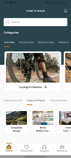 Android application Come To Wales screenshort