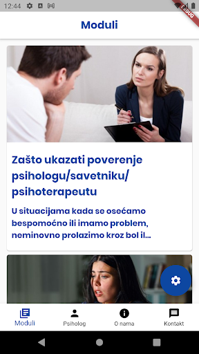 Android application Psihosocijalna podrška OSI screenshort