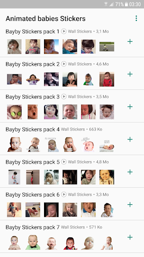 Android application Cute Babies Stickers Animated screenshort