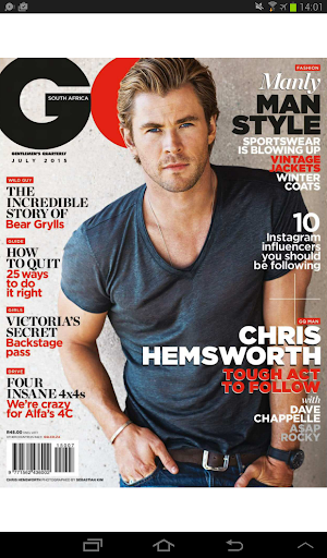 Android application GQ magazine South Africa screenshort