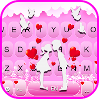 Тема для клавиатуры Pink Love Kiss
