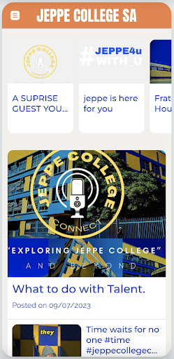 Android application jeppe college SA screenshort