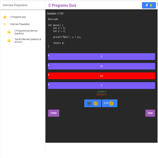 C Programs with Quiz