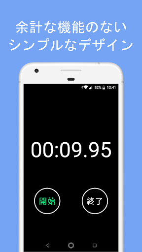Android application シンプルなストップウォッチ screenshort
