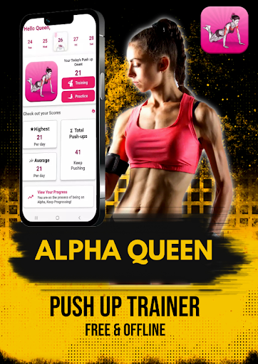 Android application AlphaQueen Pushup Home Trainer screenshort