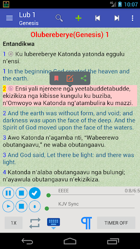 Android application Luganda English Audio Bible screenshort