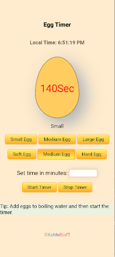 Android application Egg Timer screenshort