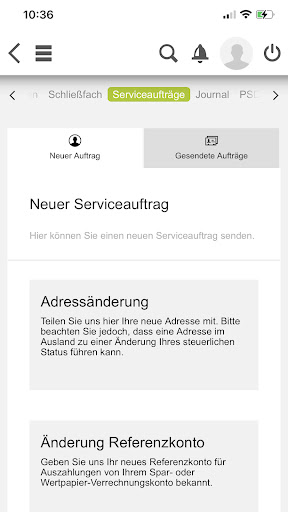 Die Plattform Banking Screen 3