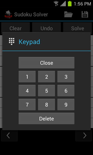 Sudoku Solver Screen 3