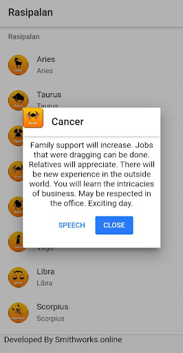 Android application Rasipalan screenshort