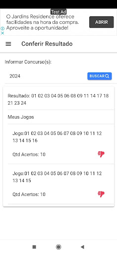 Conferir Acertos na Lotofacil