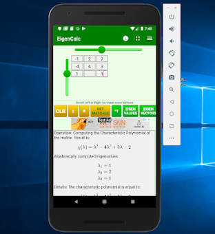 Eigenvalues  Calculator screenshot 1