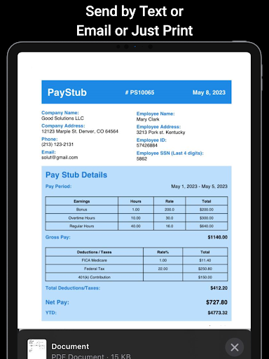 PayStub: PaySlip PDF Generator 9