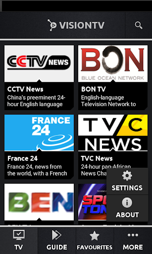 Android application VisionTV UK screenshort