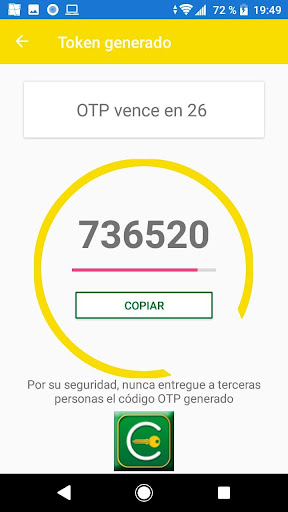 Android application Coopejudicial Token screenshort