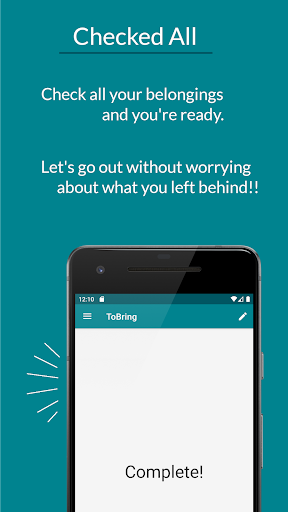 ToBring - Checking Belongings Screen 3