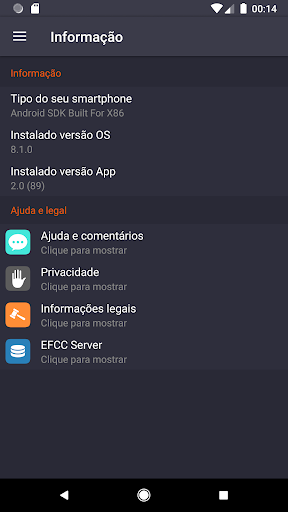 Visualização do aplicativo