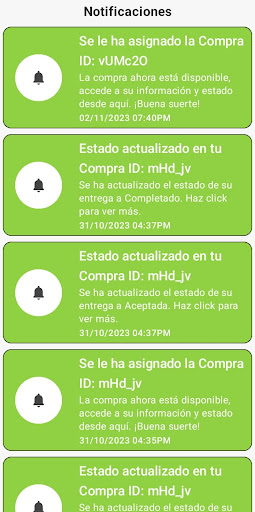 DinamiGO: Repartos Screen 3