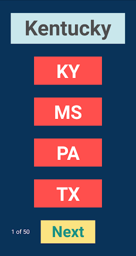 Android application US States screenshort